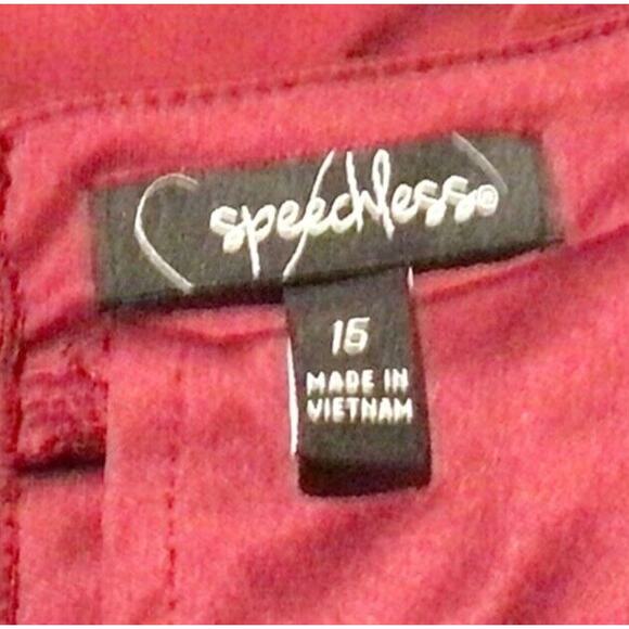 Speechless Juniors Burgundy A-Line Full Mini Skirt Size 15 Flared Hem - Picture 2 of 4